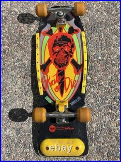 VINTAGE NASH REDLINE CONCAVE BOARD SKATE OR DIE XR-2 SKULL CROSSBONES 1980's