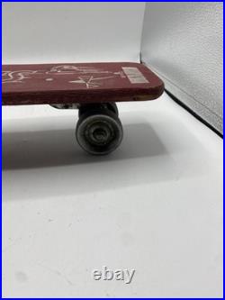 VINTAGE OFFICIAL SKEE SKATE BY TRESCO WOODEN SKATEBOARD With METAL WHEELS 18 3/4