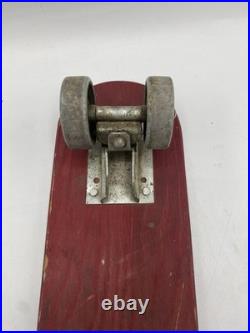 VINTAGE OFFICIAL SKEE SKATE BY TRESCO WOODEN SKATEBOARD With METAL WHEELS 18 3/4