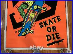 VINTAGE SKATEBOARD POSTER 1986 Skate or Die Ramp Ruler PF161 Hawk Margera NM