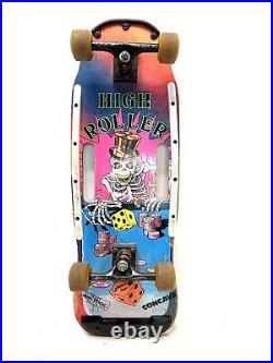 VINTAGE SKATEBOARD VALTERRA 1980's Skeleton Bones High Roller Dice Pink 1987