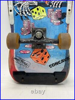 VINTAGE SKATEBOARD VALTERRA 1980's Skeleton Bones High Roller Dice Pink 1987