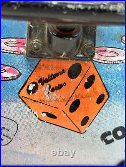 VINTAGE SKATEBOARD VALTERRA 1980's Skeleton Bones High Roller Dice Pink 1987