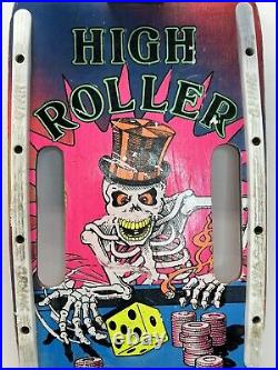 VINTAGE SKATEBOARD VALTERRA 1980's Skeleton Bones High Roller Dice Pink 1987