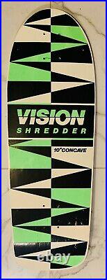VISION SHREDDER Skateboard 10 Concave, 80s NOS, MINT, OG! White, Green, Black
