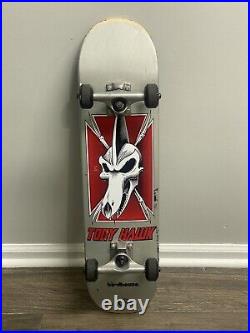 VTG 2001 Birdhouse Tony Hawk Skateboard Deck Skate Rare Silver OG Trucks Wheels