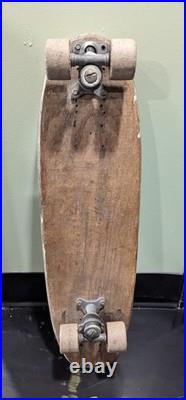 VTG 60s/70s Super Surfer Skateboard Wooden Deck Clay Wheels Metal Trucks RARE