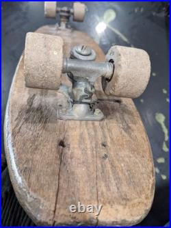 VTG 60s/70s Super Surfer Skateboard Wooden Deck Clay Wheels Metal Trucks RARE