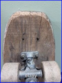 VTG 60s/70s Super Surfer Skateboard Wooden Deck Clay Wheels Metal Trucks RARE