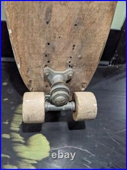 VTG 60s/70s Super Surfer Skateboard Wooden Deck Clay Wheels Metal Trucks RARE