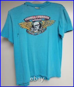 VTG 80's POWELL PERALTA WINGED RIPPER SKELETON SKATEBOARD T-SHIRT rodney mullen VTG 80's POWELL PERALTA WINGED RIPPER SKELETON SKATEBOARD T-SHIRT rodney mullen