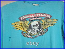 VTG 80's POWELL PERALTA WINGED RIPPER SKELETON SKATEBOARD T-SHIRT rodney mullen