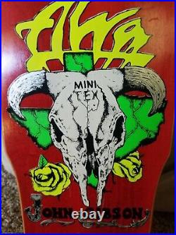 VTG 80s Original NOS Alva John Gibson Cow Skull Tri Tail Skateboard Deck