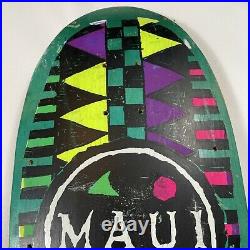 VTG Maui and Sons California 1980 1990 Colorful Skateboard Deck Tribal G&S Green