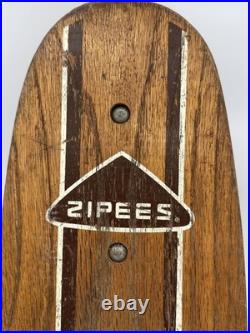 VTG ZIPEES Sidewalk Surfboard 60s Skateboard Manning Mfg Chicago Wood Deck M-444