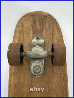 VTG ZIPEES Sidewalk Surfboard 60s Skateboard Manning Mfg Chicago Wood Deck M-444