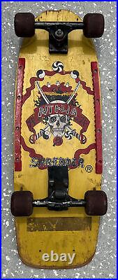 Very Rare Vintage Red Yellow Ninja Shredder Skull Swords Yin Yang 30 Skateboard
