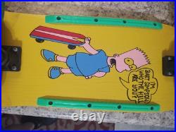 Vint Bart Simpson Skate Board Oldschool Skateboard The Simpsons Neon Green & YEL
