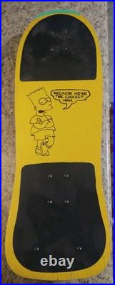 Vint Bart Simpson Skate Board Oldschool Skateboard The Simpsons Neon Green & YEL