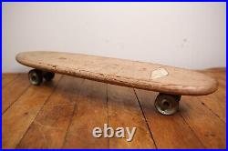 Vintage 1950's Wood Skateboard steel wheels roller derby sidewalk surfer