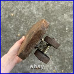 Vintage 1950s Wooden Sidewalk Surfboard Skateboard Metal Skate Wheels Handmade