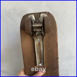 Vintage 1950s Wooden Sidewalk Surfboard Skateboard Metal Skate Wheels Handmade