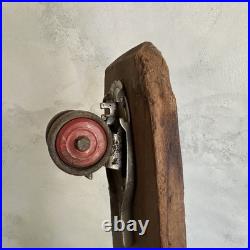 Vintage 1950s Wooden Sidewalk Surfboard Skateboard Metal Skate Wheels Handmade