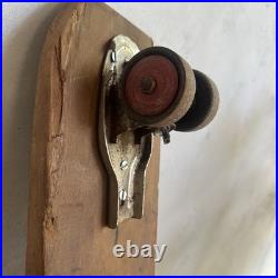 Vintage 1950s Wooden Sidewalk Surfboard Skateboard Metal Skate Wheels Handmade