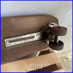 Vintage 1950s Wooden Sidewalk Surfboard Skateboard Metal Skate Wheels Handmade