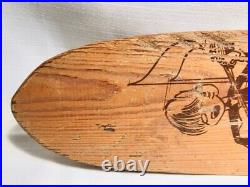 Vintage 1960'S Wood Skateboard ROCK RIDER Sidewalk NASH Surfboards Texas #17 22