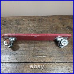 Vintage 1960's #10 Roller Derby Wooden Skateboard Red Metal Wheels