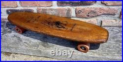 Vintage 1960's BLACK KNIGHT Wood Skateboard Sport Fun Trucks Clay Wheels