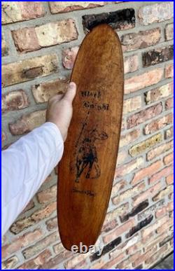 Vintage 1960's BLACK KNIGHT Wood Skateboard Sport Fun Trucks Clay Wheels