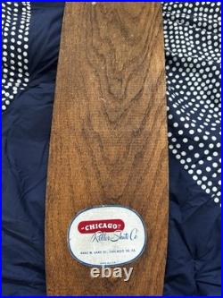 Vintage 1960's Chicago Roller Skate Company Skateboard Deck Trucks Clay Wheels