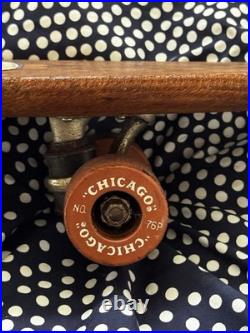 Vintage 1960's Chicago Roller Skate Company Skateboard Deck Trucks Clay Wheels