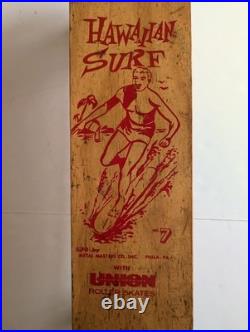 Vintage 1960's Hawaiian Surf No 7 Wooden Skateboard Metal Masters Philadelphia