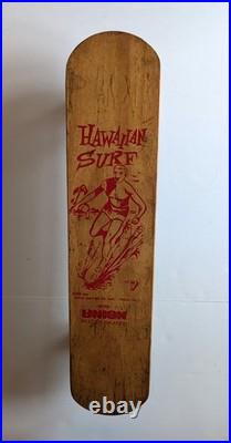 Vintage 1960's Hawaiian Surf No 7 Wooden Skateboard Metal Masters Philadelphia