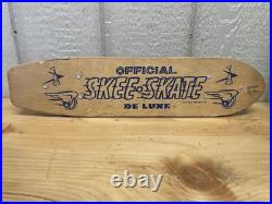 Vintage 1960's Official Skee-Skate De Luxe Wood Skateboard Retro Wall Art