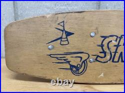Vintage 1960's Official Skee-Skate De Luxe Wood Skateboard Retro Wall Art