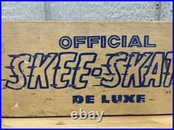 Vintage 1960's Official Skee-Skate De Luxe Wood Skateboard Retro Wall Art