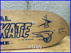 Vintage 1960's Official Skee-Skate De Luxe Wood Skateboard Retro Wall Art