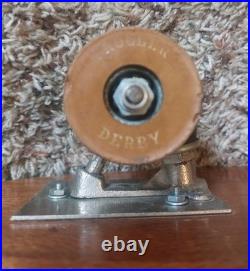 Vintage 1960's Roller Derby Aerflyte Skateboard With Wood Inlay Deck Vintage 1960's Roller Derby Aerflyte Skateboard With Wood Inlay Deck
