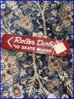 Vintage 1960's Roller Derby Wooden Skateboard Red Metal Wheels Great Condition Vintage 1960's Roller Derby Wooden Skateboard Red Metal Wheels Great Condition