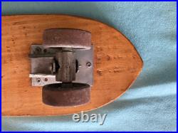 Vintage 1960's Surfer wooden skateboard with steel wheels 21.5 x 5.25