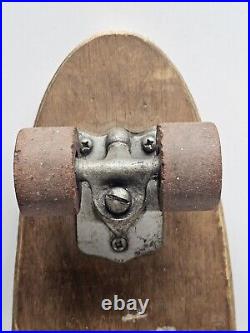 Vintage 1960's Wood Skateboard With Clay Wheels