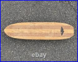 Vintage 1960s 60s Hobie Super Surfer 2-Tone Wooden Skateboard 29 With Clay Wheels