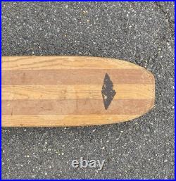 Vintage 1960s 60s Hobie Super Surfer 2-Tone Wooden Skateboard 29 With Clay Wheels
