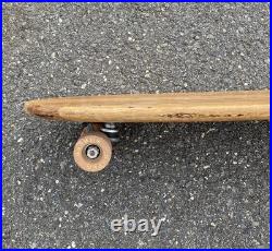 Vintage 1960s 60s Hobie Super Surfer 2-Tone Wooden Skateboard 29 With Clay Wheels