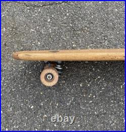 Vintage 1960s 60s Hobie Super Surfer 2-Tone Wooden Skateboard 29 With Clay Wheels