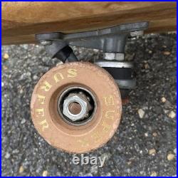Vintage 1960s 60s Hobie Super Surfer 2-Tone Wooden Skateboard 29 With Clay Wheels